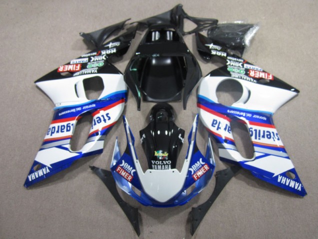 BM FIMER VOLVO Blau Weiß Schwarz 1998-2002 Yamaha YZF R6 Motorrad Verkleidung BM FIMER VOLVO Blau Weiß Schwarz 1998-2002 Yamaha YZF R6 Motorrad Verkleidung