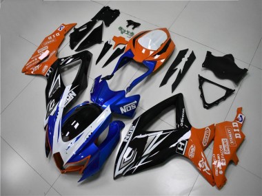 Blau Orange 2008-2010 Suzuki GSXR 600/750 Motorrad Verkleidung
