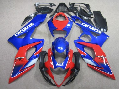 Blau Rot 2005-2006 Suzuki GSXR 1000 Motorrad Verkleidung