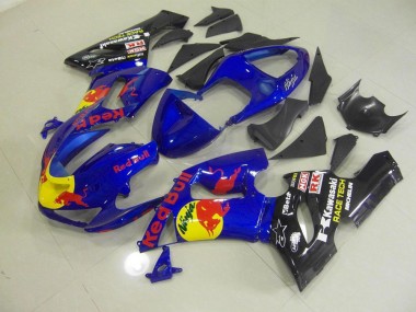 Blau Rot Bull 2005-2006 Kawasaki ZX6R Motorrad Verkleidung
