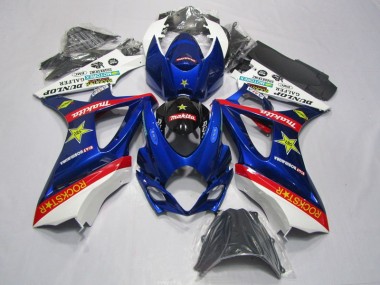 Blau Rot Rockstar 2007-2008 Suzuki GSXR 1000 Motorrad Verkleidung