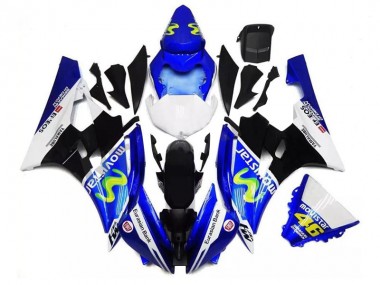 Blau Schwarz Weiß 2006-2007 Yamaha YZF R6 Motorrad Verkleidung