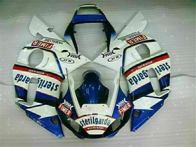 Blau Weiß 1998-2002 Yamaha YZF R6 Motorrad Vollverkleidung Blau Weiß 1998-2002 Yamaha YZF R6 Motorrad Vollverkleidung