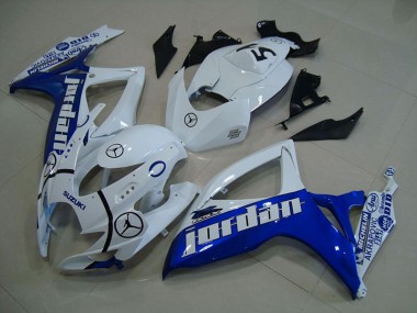 Blau Weiß Jordan 2006-2007 Suzuki GSXR 750 Motorrad Verkleidung