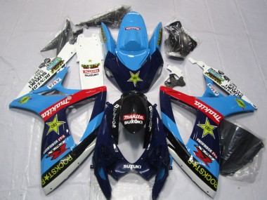 Blau Weiß Rockstar Makita 2006-2007 Suzuki GSXR 600 Motorrad Verkleidung
