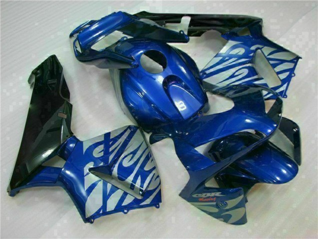 Blau mit silberner Flamme 2003-2004 Honda CBR600RR Motorrad Verkleidung Blau mit silberner Flamme 2003-2004 Honda CBR600RR Motorrad Verkleidung