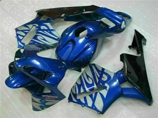 Blau mit silberner Flamme 2003-2004 Honda CBR600RR Motorrad Verkleidung Blau mit silberner Flamme 2003-2004 Honda CBR600RR Motorrad Verkleidung