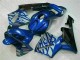 Blau mit silberner Flamme 2003-2004 Honda CBR600RR Motorrad Verkleidung Blau mit silberner Flamme 2003-2004 Honda CBR600RR Motorrad Verkleidung