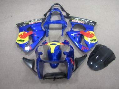 Blaur Rot Bull Ninja 2000-2002 Kawasaki ZX6R Motorrad Verkleidung