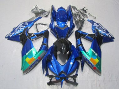 BlauschwarzGrün Jomo 2007-2008 Suzuki GSXR 1000 Motorrad Verkleidung