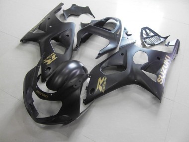 Ganz Matt Schwarz mit goldenem Aufkleber 2000-2002 Suzuki GSXR 1000 Motorrad Verkleidung