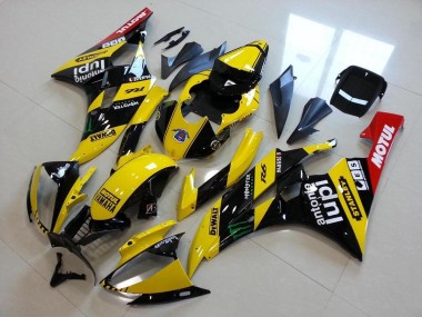 Gelb Monster Lupi 2006-2007 Yamaha YZF R6 Motorrad Verkleidung