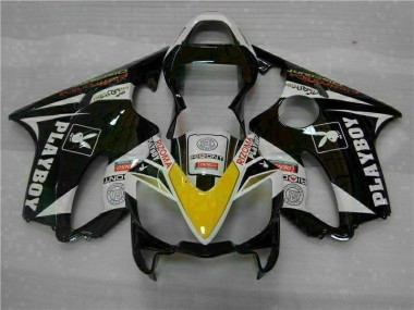 Gelb Silber Schwarz Playboy 2001-2003 Honda CBR600 F4i Motorrad Verkleidung