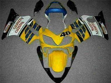 Gelb Weiß 2001-2003 Honda CBR600 F4i Motorrad Verkleidung
