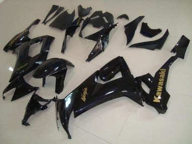 Glänzend Schwarz mit goldenem Aufkleber 2008-2010 Kawasaki ZX10R Motorrad Verkleidung