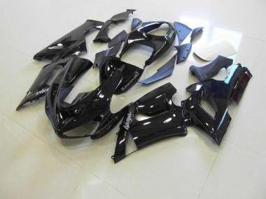 Glänzend schwarz silberne Aufkleber 2005-2006 Kawasaki ZX6R Motorrad Verkleidung