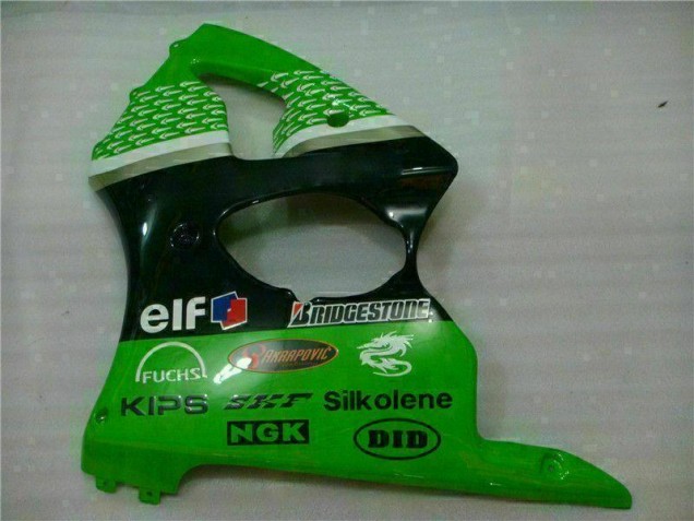 Grün Schwarz 2000-2002 Kawasaki ZX6R Motorrad Verkleidung & Plastik Grün Schwarz 2000-2002 Kawasaki ZX6R Motorrad Verkleidung & Plastik