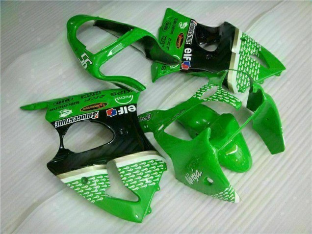 Grün Schwarz 2000-2002 Kawasaki ZX6R Motorrad Verkleidungen Grün Schwarz 2000-2002 Kawasaki ZX6R Motorrad Verkleidungen