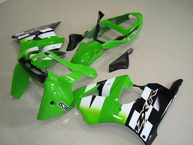 Grün Schwarz 2000-2002 Kawasaki ZX6R Motorrad Verkleidungen & Plastik Grün Schwarz 2000-2002 Kawasaki ZX6R Motorrad Verkleidungen & Plastik