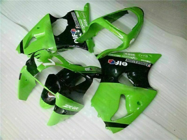 Grün Schwarz 2000-2002 Kawasaki ZX6R Motorrad Vollverkleidung