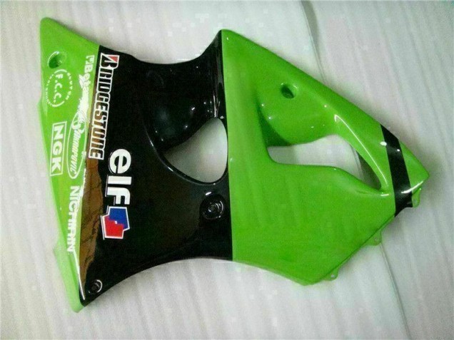 Grün Schwarz 2000-2002 Kawasaki ZX6R Motorrad Vollverkleidung