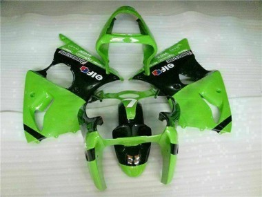 Grün Schwarz 2000-2002 Kawasaki ZX6R Motorrad Vollverkleidung