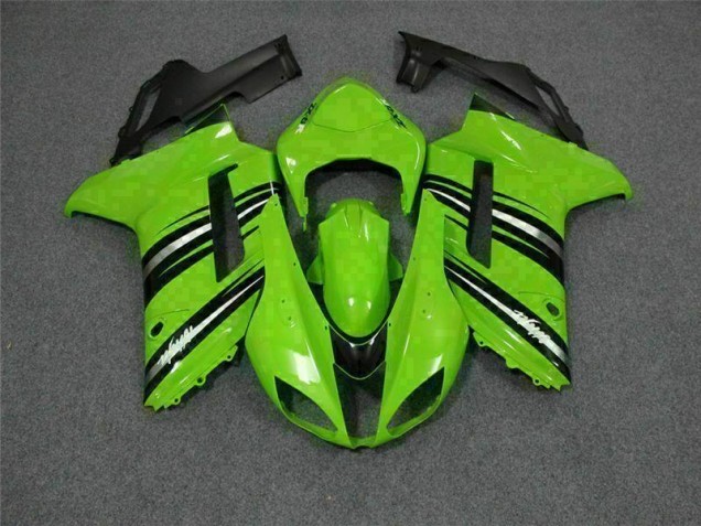 Grün Schwarz 2007-2008 Kawasaki ZX6R Motorrad Verkleidung Grün Schwarz 2007-2008 Kawasaki ZX6R Motorrad Verkleidung