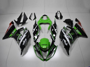 Grün Schwarz Weiß 2013-2018 Kawasaki ZX6R Motorrad Verkleidung