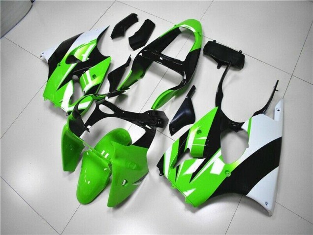 Grün Weiß Schwarz 2000-2002 Kawasaki ZX6R Motorrad Verkleidung Grün Weiß Schwarz 2000-2002 Kawasaki ZX6R Motorrad Verkleidung