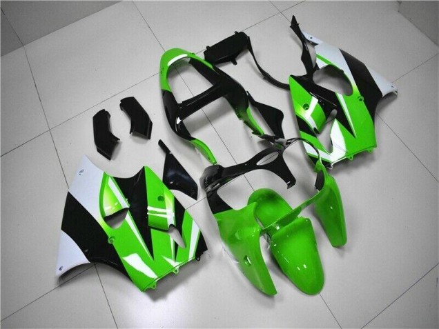 Grün Weiß Schwarz 2000-2002 Kawasaki ZX6R Motorrad Verkleidung Grün Weiß Schwarz 2000-2002 Kawasaki ZX6R Motorrad Verkleidung