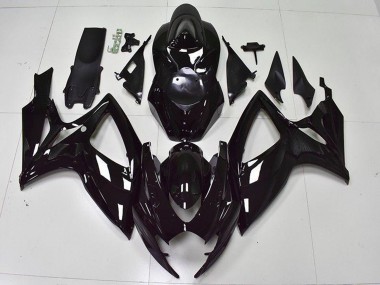 Suzuki GSXR 600/750 Motorrad Verkleidung 2006-2007 - Glanzendes Schwarz