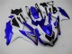 Suzuki GSXR 600/750 Motorrad Verkleidung 2008-2010 - Weiss Blau Schwarz Rot Linie