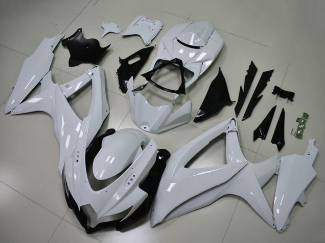 Suzuki GSXR 600/750 Motorrad Verkleidung 2008-2010 - Glanzendes Weiss