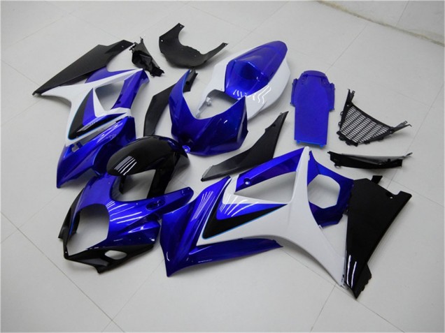 Suzuki GSXR 1000 Motorrad Verkleidung 2007-2008 - Weiss Blau Schwarz Kein Aufkleber