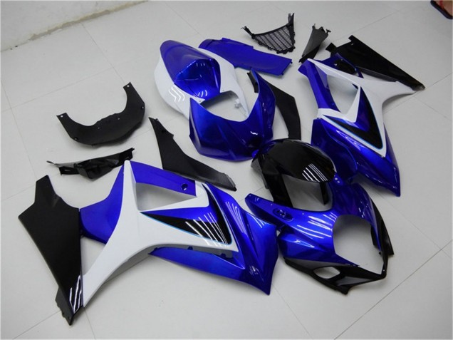 Suzuki GSXR 1000 Motorrad Verkleidung 2007-2008 - Weiss Blau Schwarz Kein Aufkleber