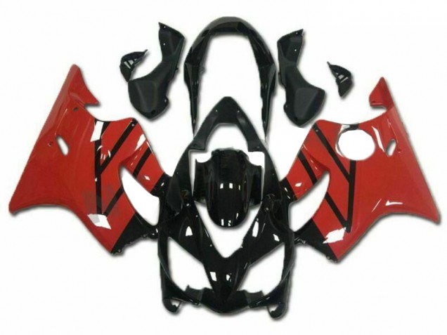 Honda CBR600 F4i Motorrad Verkleidungen Kit 2004-2007 - Rot Glanzendes Schwarz