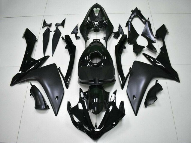 Yamaha YZF R1 Motorrad Verkleidung 2007-2008 - Glanzendes Schwarz Matt Schwarz