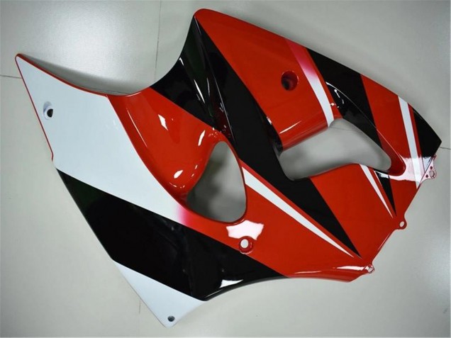 Kawasaki ZX6R Motorrad Verkleidung 2000-2002 - Weiss Rot Glanzendes Schwarz