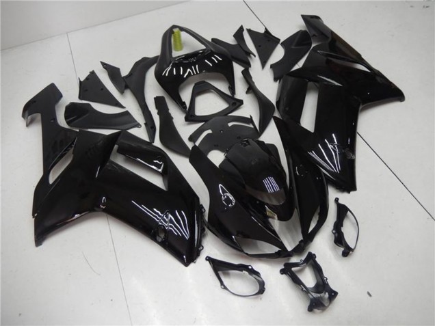 Kawasaki ZX6R Motorrad Verkleidung 2007-2008 - Glanzendes Schwarz