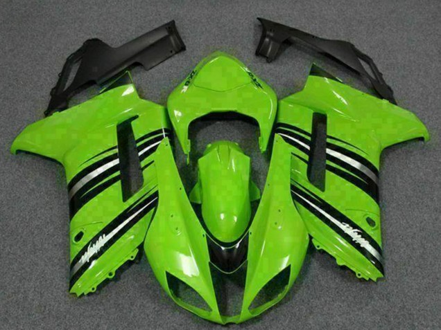 Kawasaki ZX6R Motorrad Verkleidung Kit 2007-2008 - Grun Schwarz
