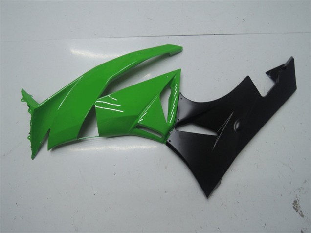 Kawasaki ZX6R Motorrad Verkleidung Kit 2009-2012 - Grun Glanzendes Schwarz