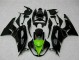 Kawasaki ZX6R Motorrad Verkleidung 2009-2012 - Glanzendes Schwarz Grun