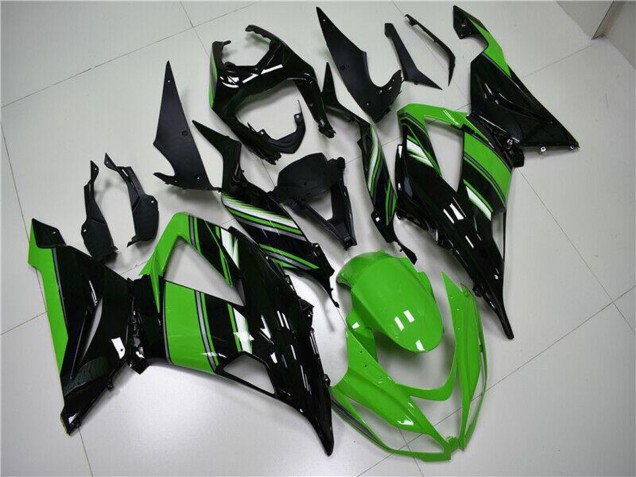 Kawasaki ZX6R Motorrad Verkleidung 2013-2018 - Grun Glanzendes Schwarz
