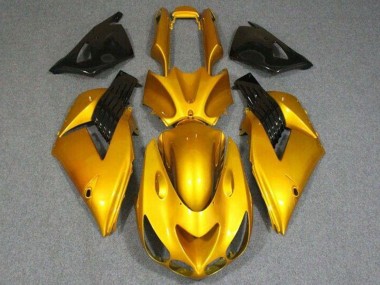 Kawasaki ZX14R ZZR1400 Motorrad Verkleidung 2006-2011 - Gold Glanzendes Schwarz