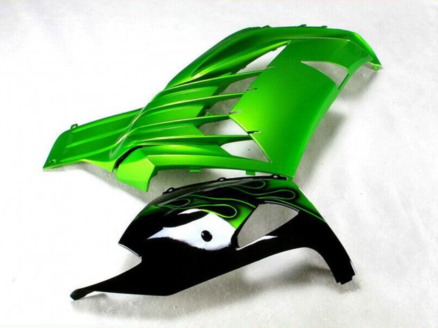Kawasaki ZX14R ZZR1400 Motorrad Verkleidung 2012-2024 - Grun Glanzendes Schwarz