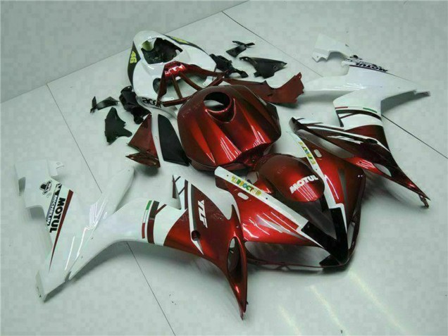 Yamaha YZF R1 Motorrad Verkleidung 2004-2006 - Weiss Rot Gelb Motul 46
