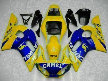 Yamaha YZF R6 Motorrad Verkleidung 1998-2002 - Gelb Blau Weiss Kamel Motul
