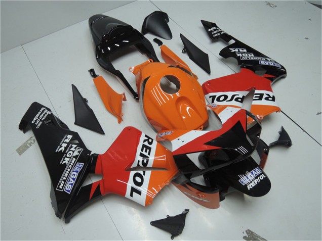 Honda CBR600RR Motorrad Verkleidung Kit 2003-2004 - Orange Weiss Rot Glanzendes Schwarz Repsol