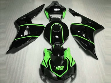 Honda CBR1000RR Motorrad Verkleidung 2006-2007 - Glanzendes Schwarz Hohe Sichtbarkeit Grun
