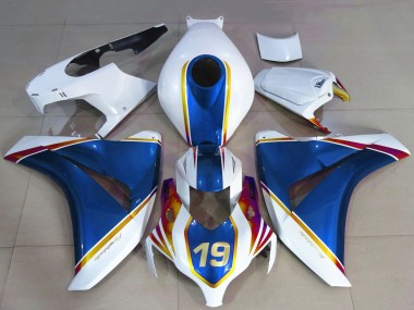 Honda CBR1000RR Motorrad Verkleidung 2008-2011 - Weiss Blau Gelb Rot 19